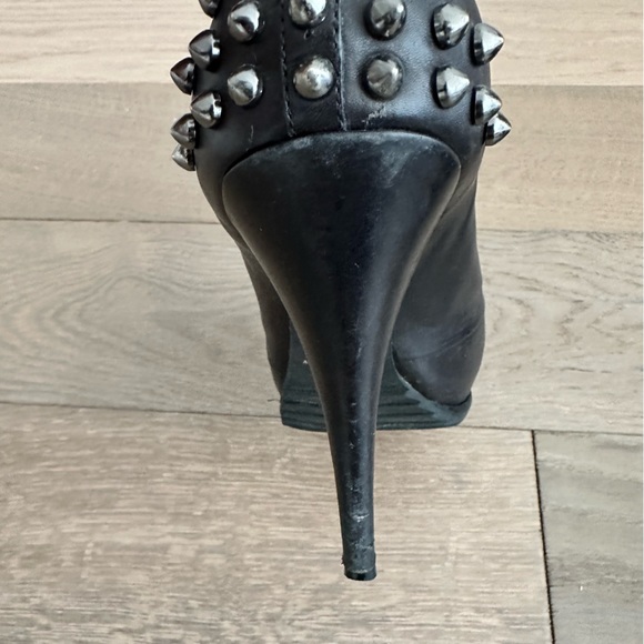*SALE* McQ Alexander McQueen Stiletto Black Leather Boots - Picture 9 of 13